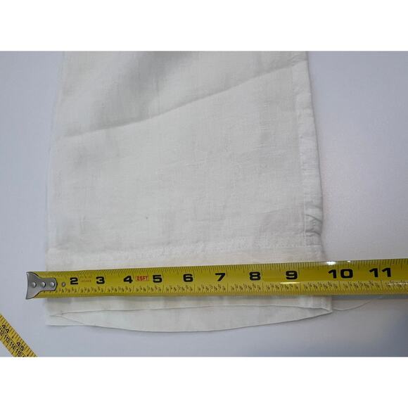 Sigrid Olsen Womens 100% Linen White Capri Pants Lightweight Boho Size 6 - Picture 10 of 10